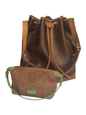 ETRO MILANO DRAWSTRING BUCKET BAG AND MINI BAG COMBO